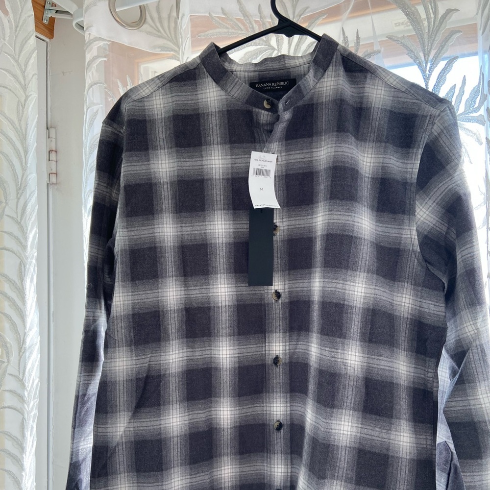 Banana Republic Flannel plaid grant fit